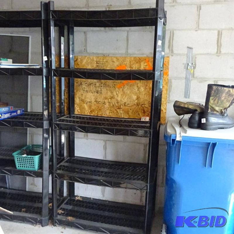 lot 139 image: plastic shelving units. 36x18x76...