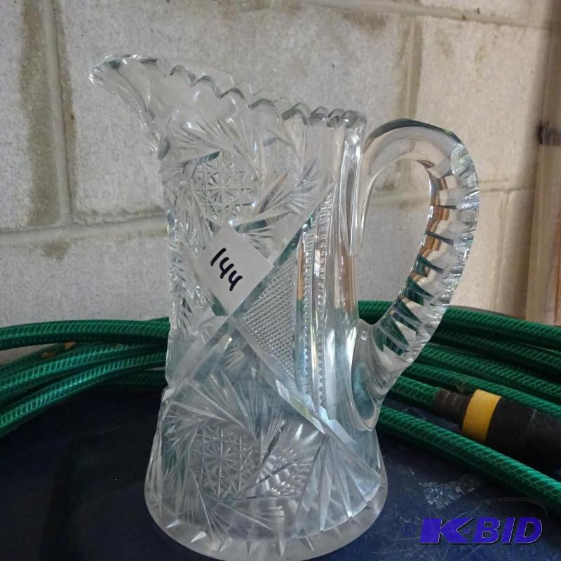 lot 144 image: crystal pitcher...