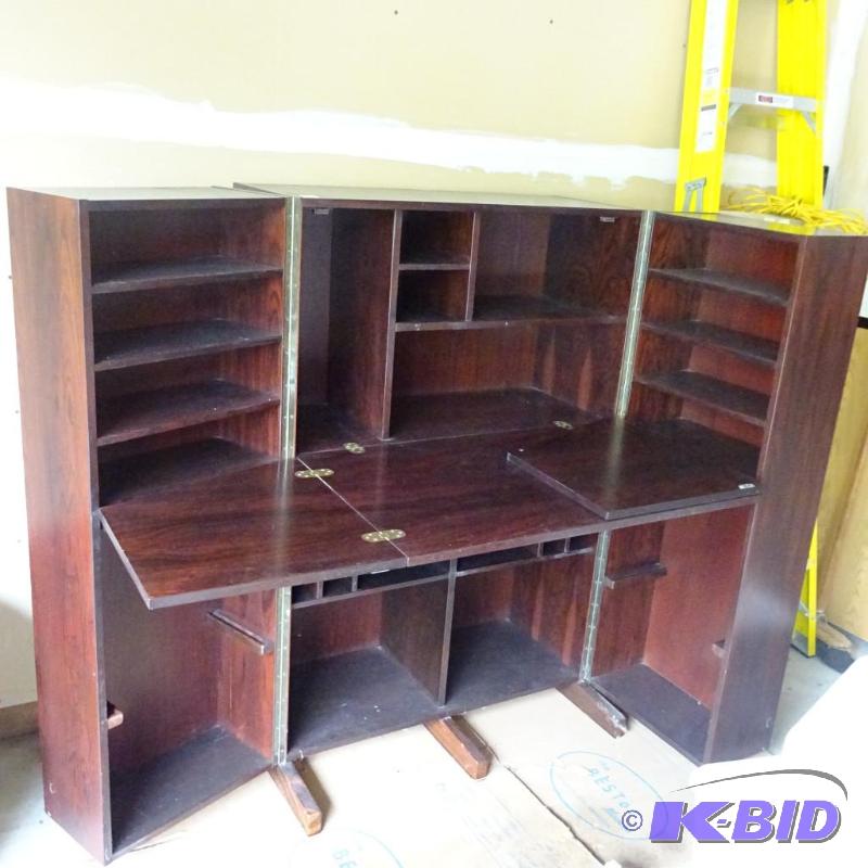 lot 147 image: fold up apartment desk. Folds up in a 32x21 s...