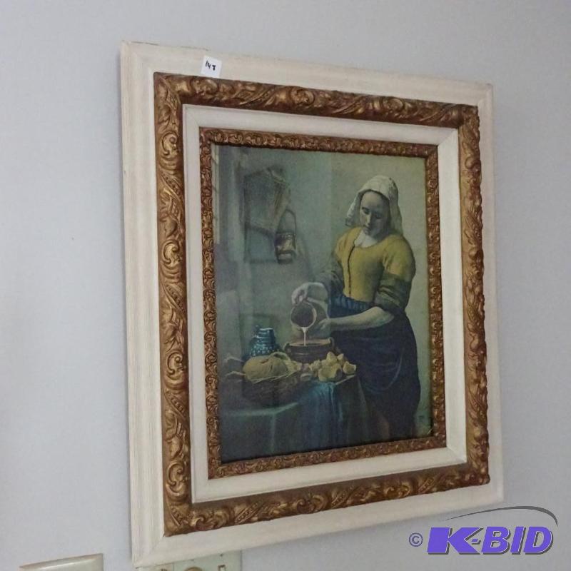 lot 148 image: vintage framed print. 26x30...