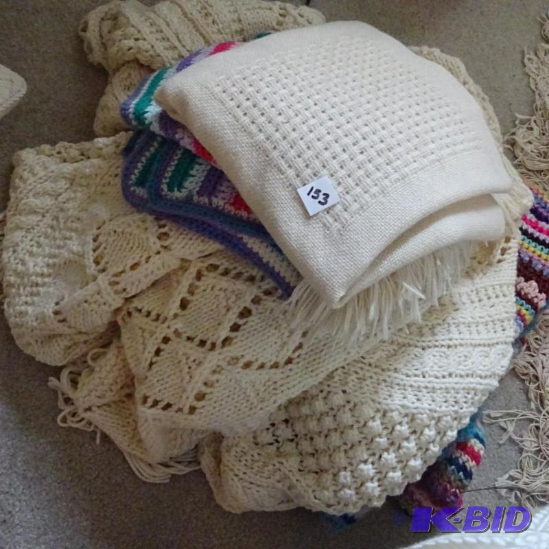 lot 153 image: knitted quilts...