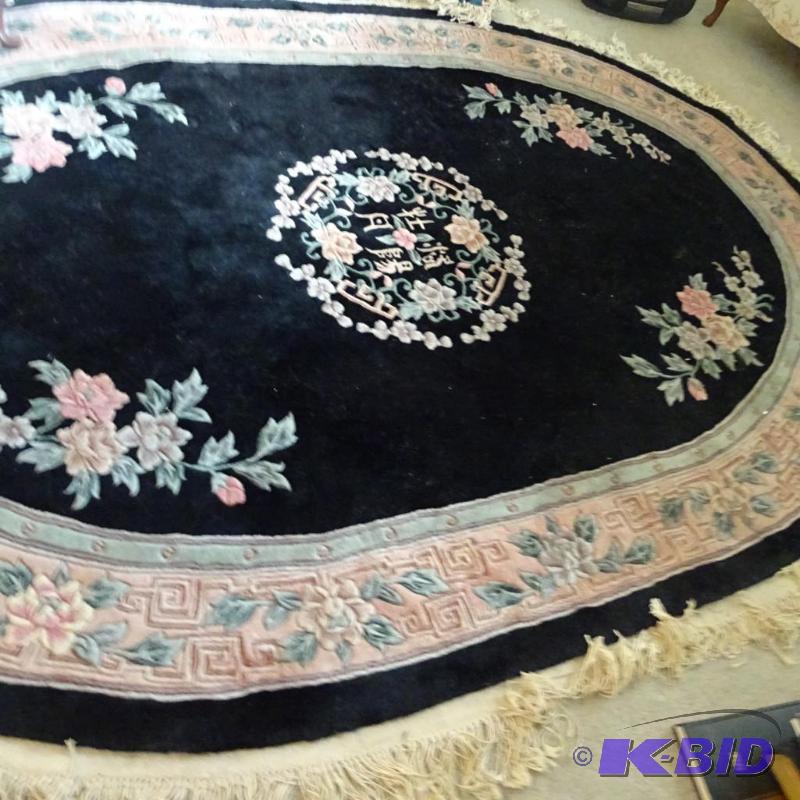 lot 155 image: Asian theme rug. Very nice shape. 108x75...