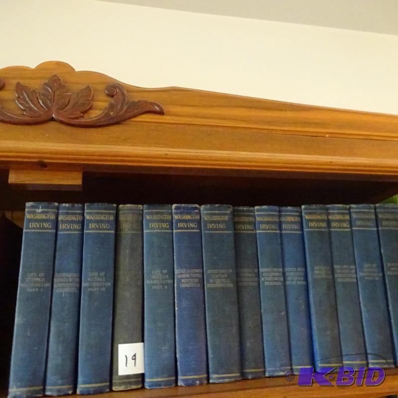 lot 19 image: Washington Irving Novels. Vintage. Qty. 15...