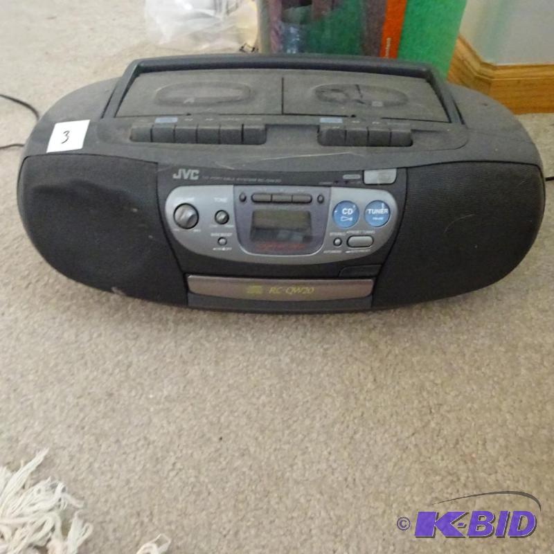 lot 3 image: JVC AMFM radio cassette and CD player....