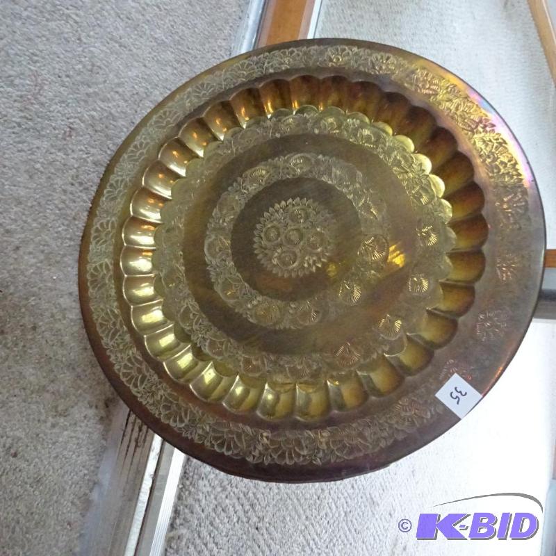 lot 35 image: 20" Brass wall hanging...
