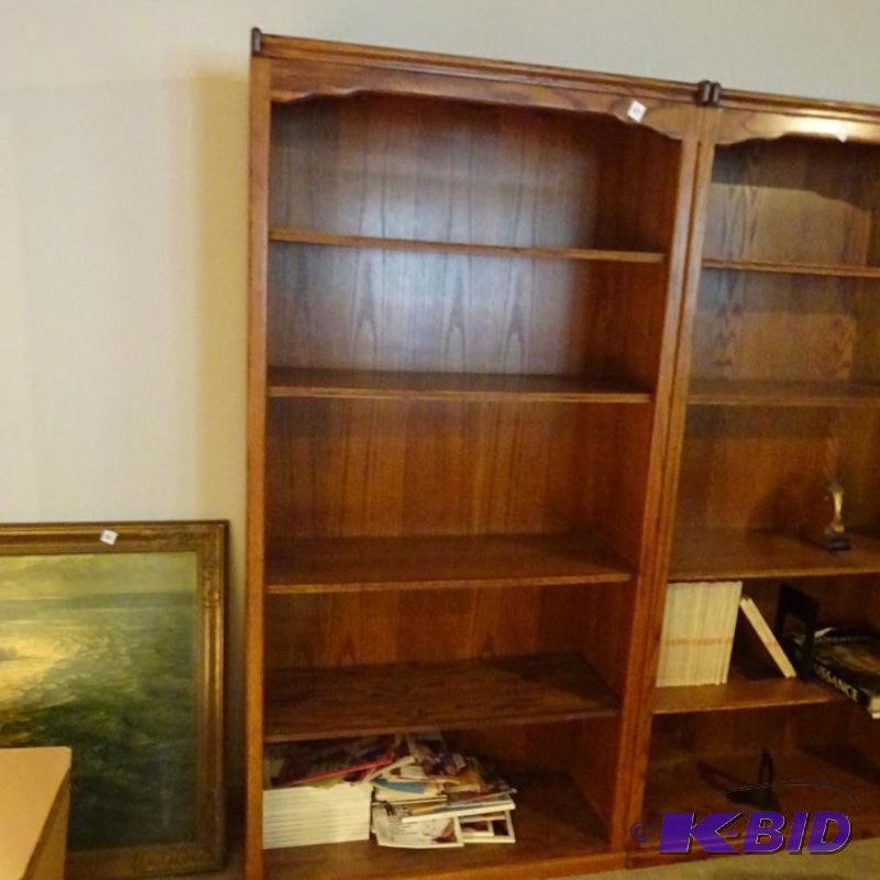 lot 67 image: Wood book case. 4 adjustable shelves. 36x13x7...