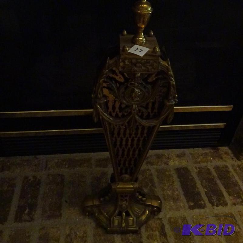lot 77 image: Brass fold out fan for a fire place screen....