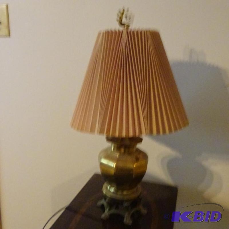 lot 85 image: brass table lamp...