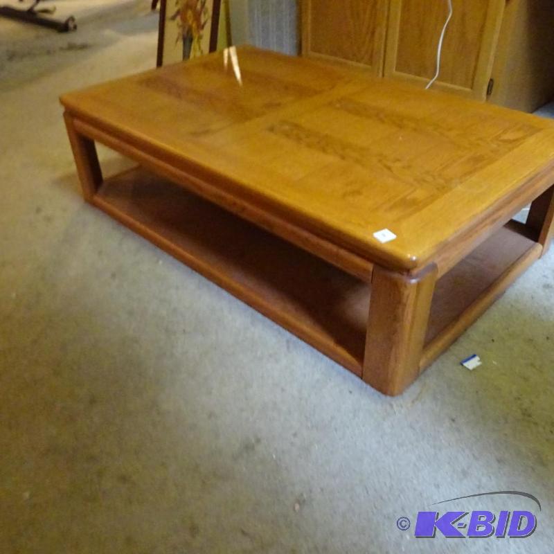 lot 94 image: wood coffee table. 49x30x14...