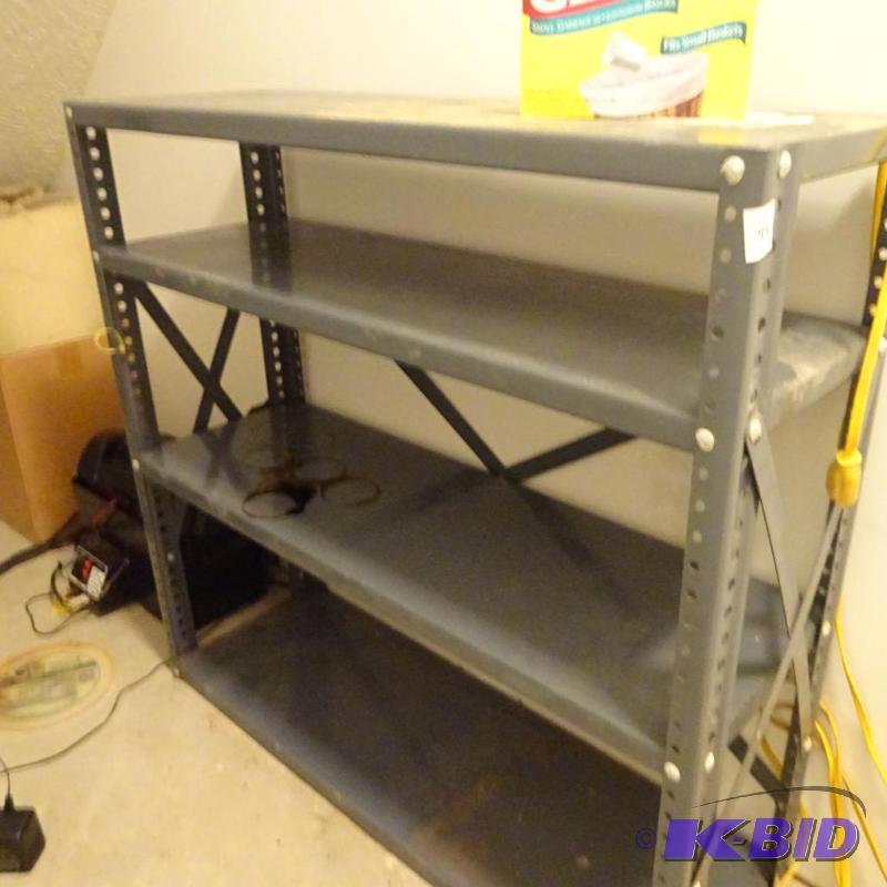 lot 95 image: metal shelf unit. 36x12x35...