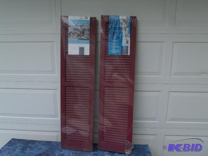 Louvered Vinyl Shutters  2 pair  New