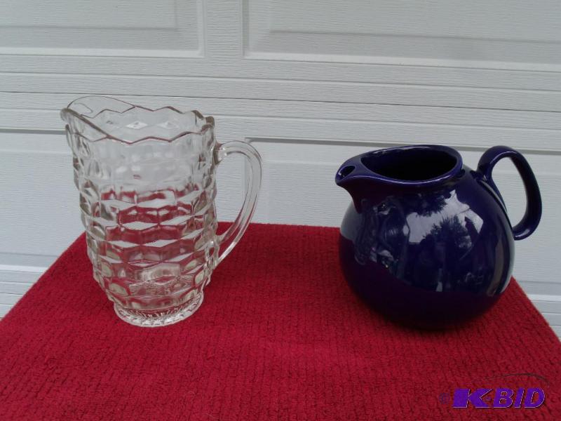 Glass Pitchers  Lot of 2