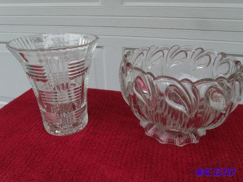 Glass Bowl and Vase