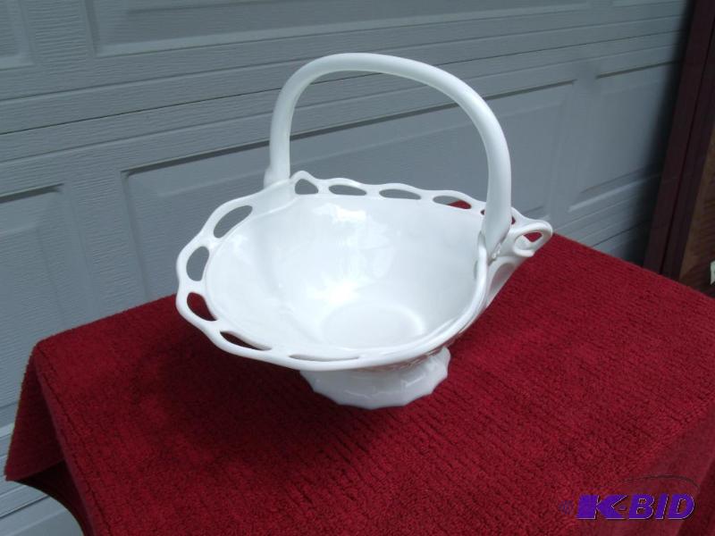 Large Milkglass Basket