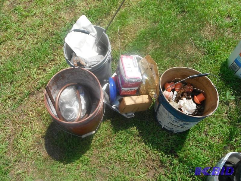 lot 117 image: Lot of (5) buckets with various items includi...