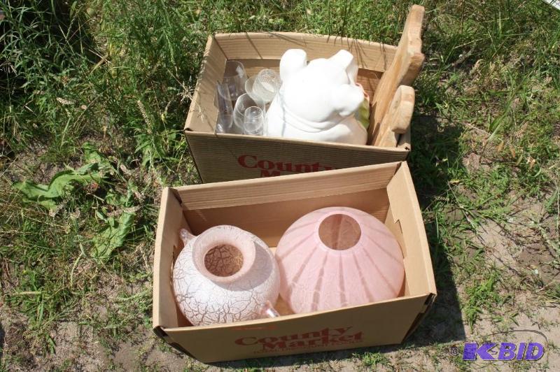 lot 123 image: Lot of (2) boxes of various items including v...