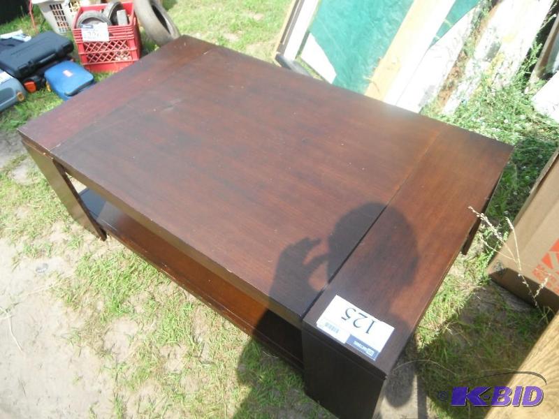 lot 125 image: Wooden table 54&quotx32&quotx19"...