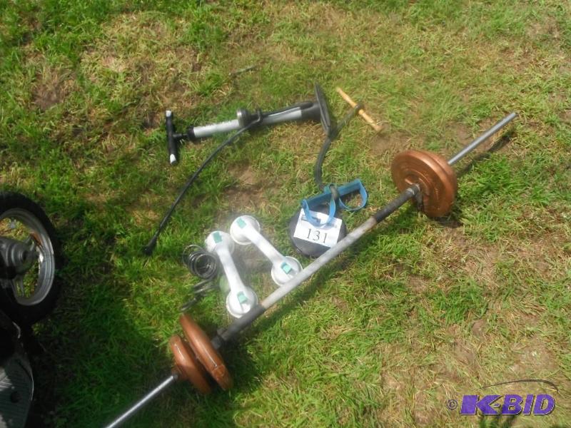 lot 131 image: Lot of (5) various items including a air pump...
