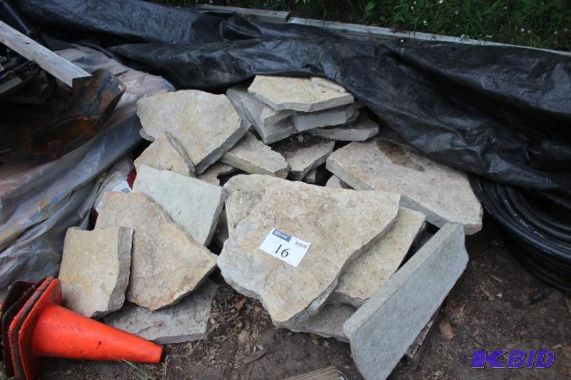 lot 16 image: A pile of various landscaping stones...