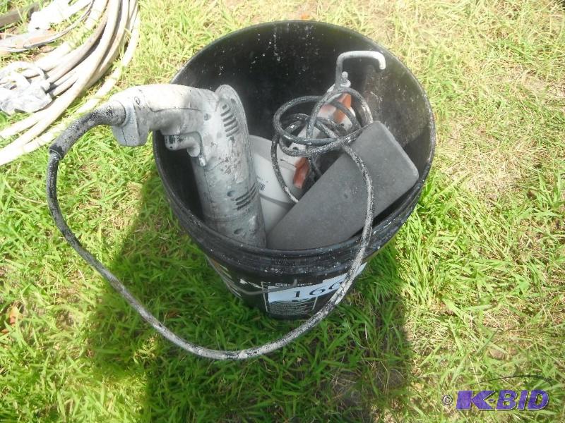 lot 166 image: Lot of various items including a drill, caulk...