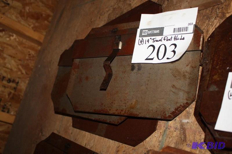 lot 203 image: Lot of (4) trowel float blades...