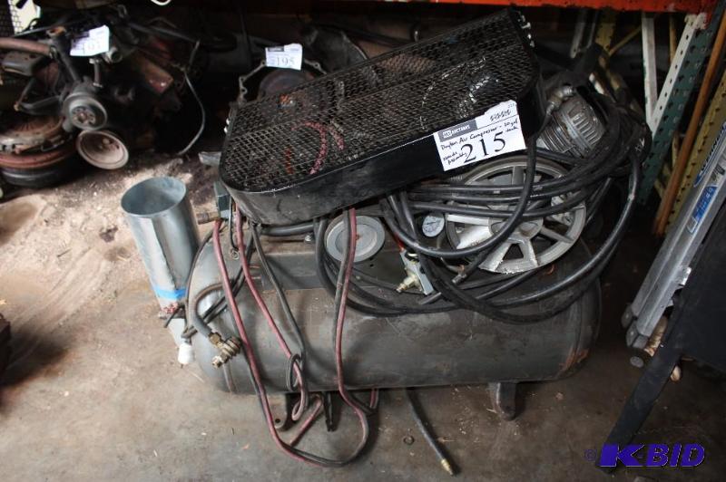 lot 215 image: Dayton air compressor 30 gal tank, needs asse...
