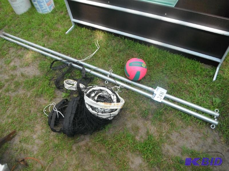 lot 248 image: Volley ball poles and net and volley ball...