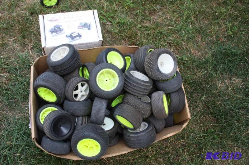 lot 273 image: Box full of various RC car tires for all kind...