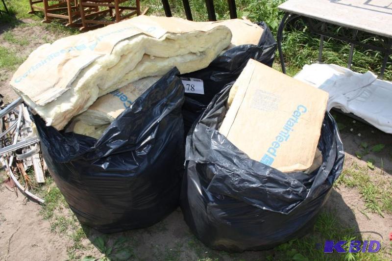 lot 78 image: (3) Bags of CertainTeed brand insulation...