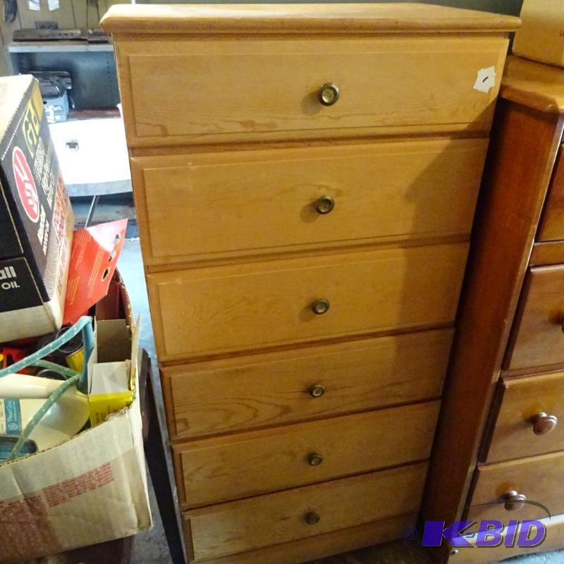 lot 1 image: 24x14x48 Wood Dresser. 6 Drawer...