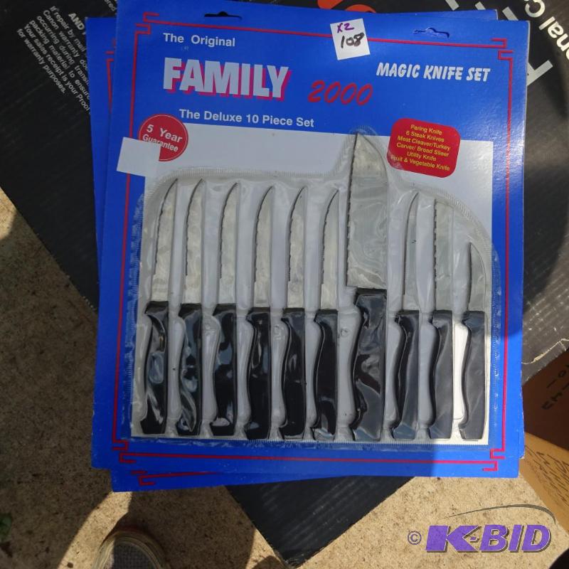 lot 108 image: 2-New Deluxe Knife Sets...