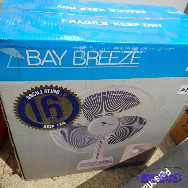 lot 109 image: Bay Breeze Model TF-16, Oscillating Desk Fan...