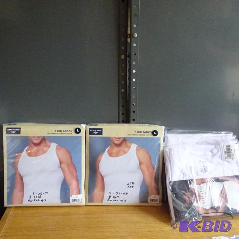 lot 125 image: Dockers Rib Tanks, Size Large. Qty. 12 New...