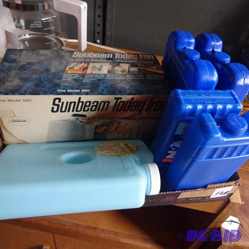 lot 128 image: Sunbeam Today Iron. Refreezable Ice Packs...