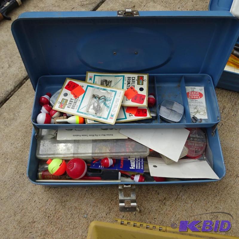 lot 165 image: Metal Tackle Box with Misc. Fishing Tackle...