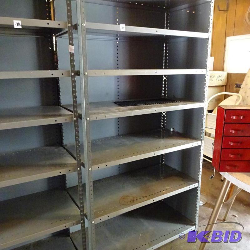 lot 187 image: Metal Shelf Unit 36 x 18 x 68...
