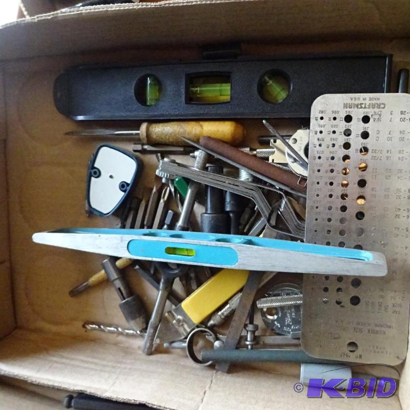 lot 199 image: Misc. Screw Bits. Levels and More...