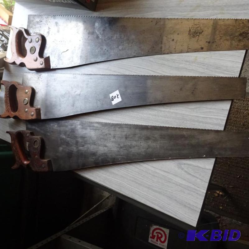 lot 208 image: 3 Vintage Hand Saws...