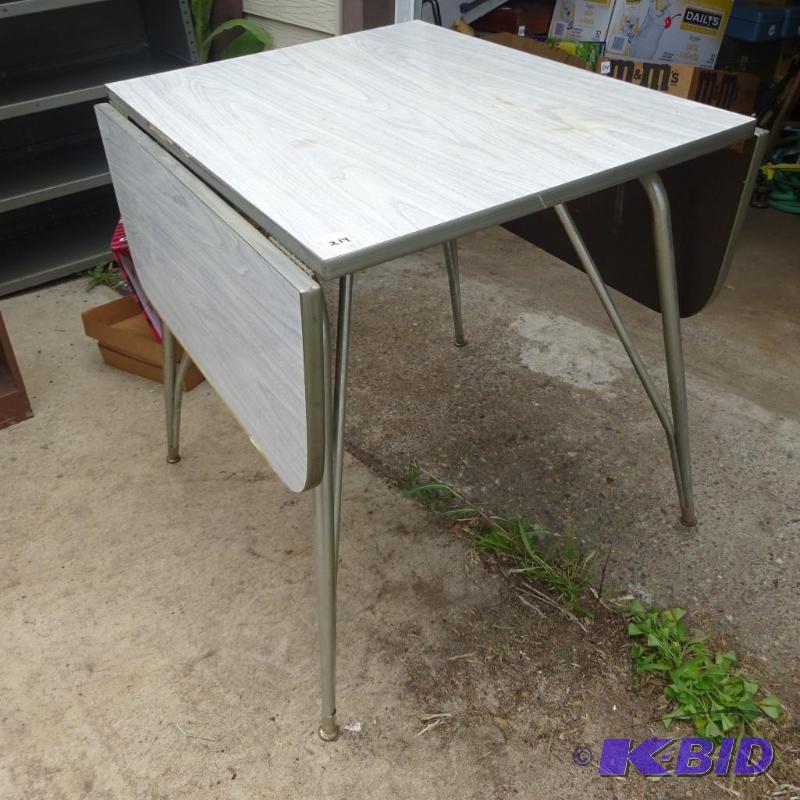 lot 214 image: Kitchen Table with Fold Down Sides 48 x 30...