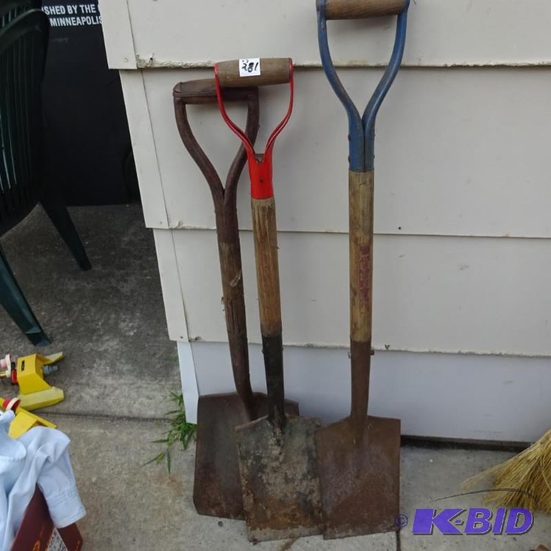 lot 281 image: 3 Metal Shovels...