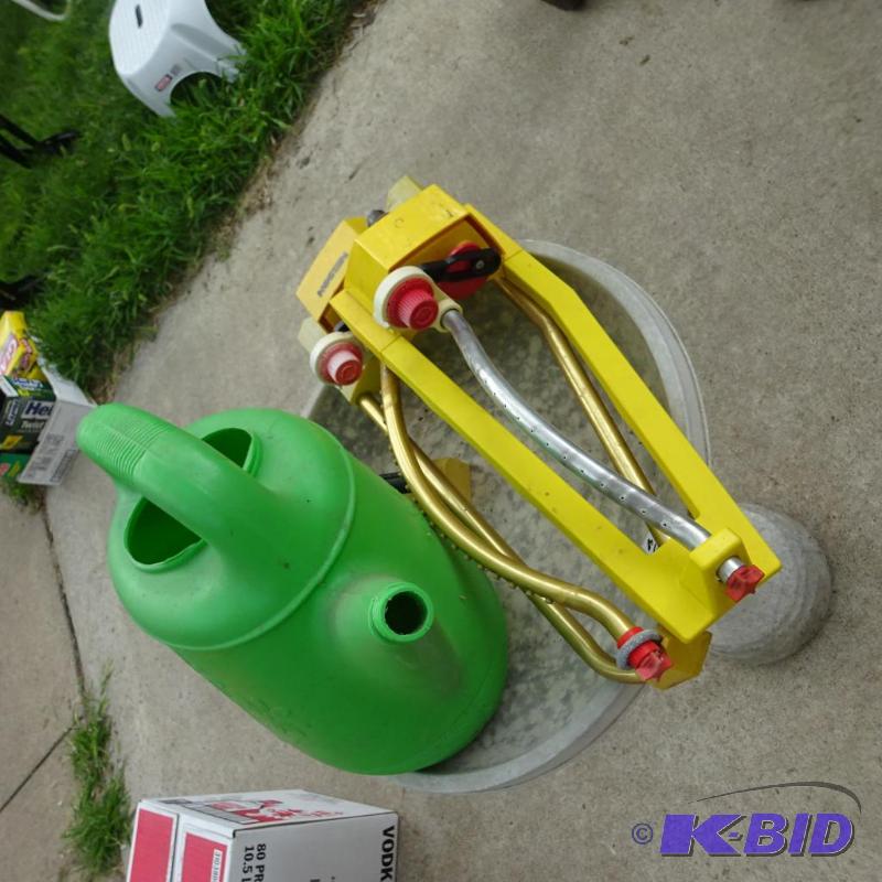 lot 303 image: Bird Bath, 3 Sprinklers, Watering Can...