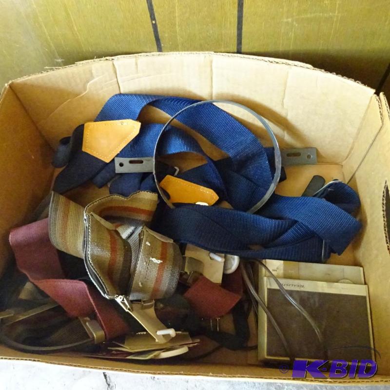 lot 54 image: 2 Pairs Of Work Suspenders, Metal Fish Tape, ...