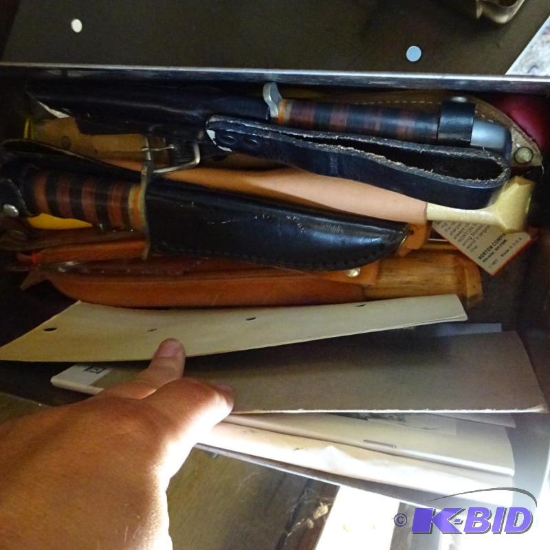 lot 68 image: Fish Spears, Hunting Knives, And Fillet Knive...