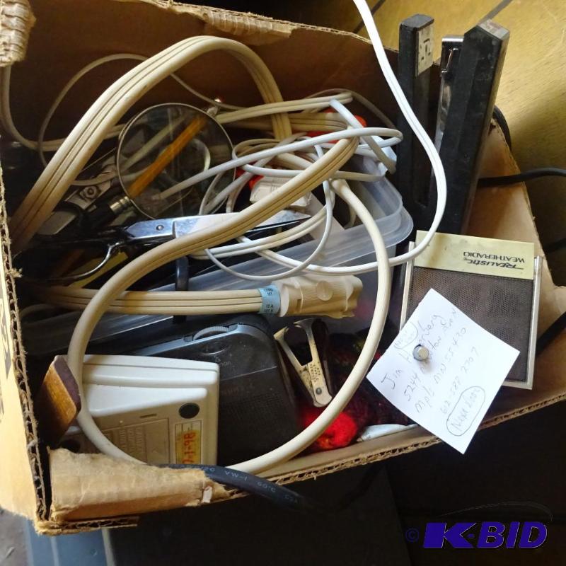 lot 79 image: Misc. Office Supplies. Extension Cords, Weath...