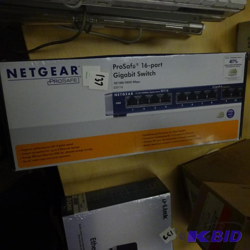 lot 137 image: Net gear pro safe 16 port gigabit switch...