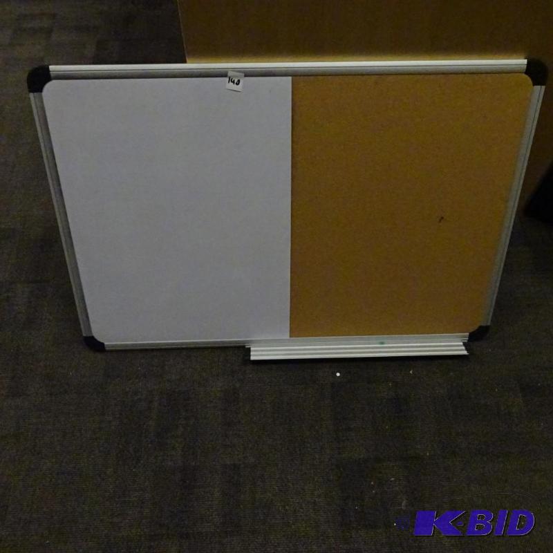 lot 140 image: White board and cork board. 36 x 24...