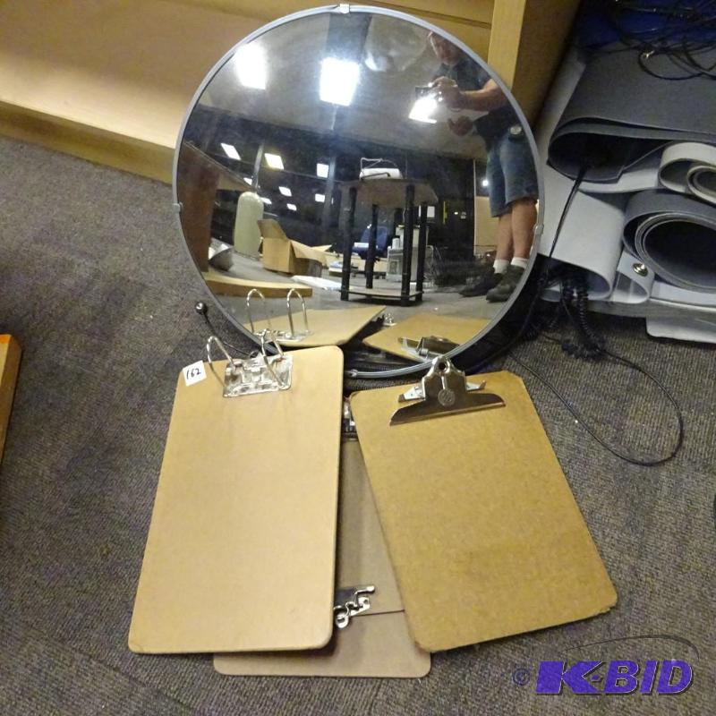 lot 162 image: Clip boards. Security mirror...