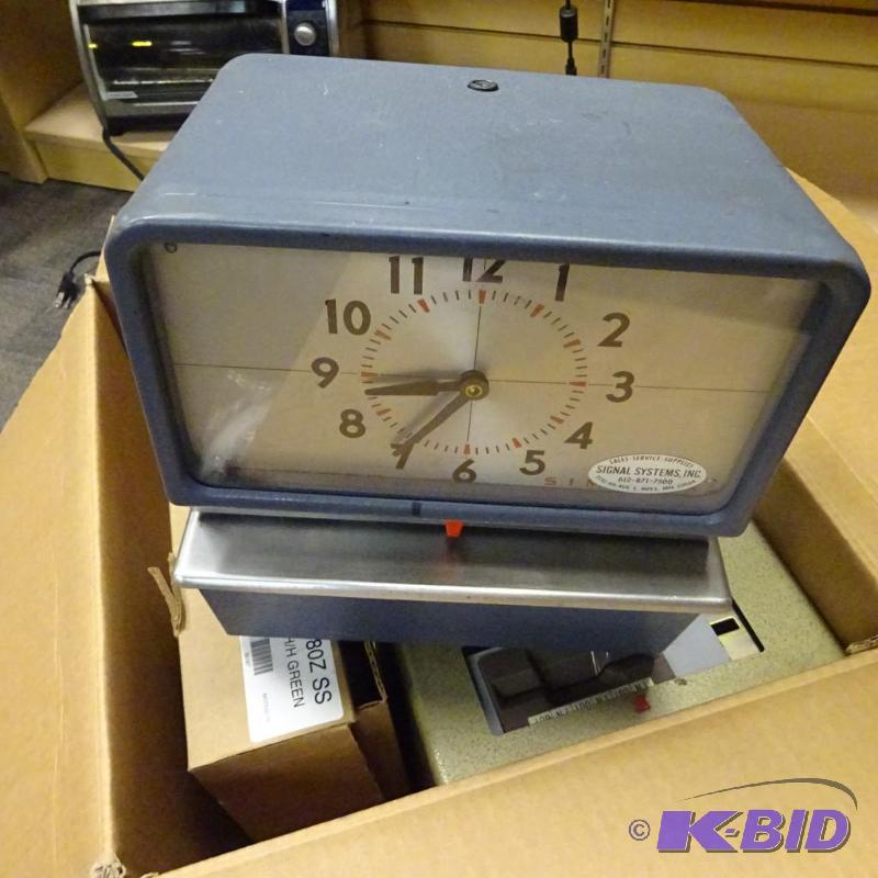 lot 163 image: 2 time clocks with extra cards...