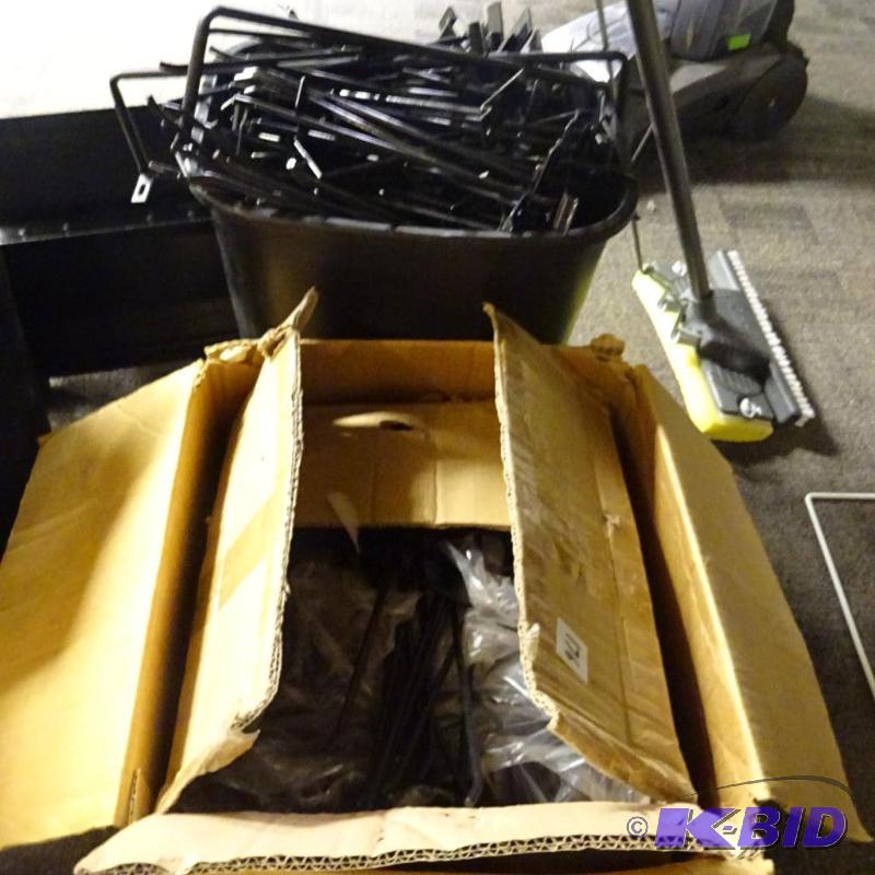 lot 176 image: 2 bins of slat wall hooks. 9"...