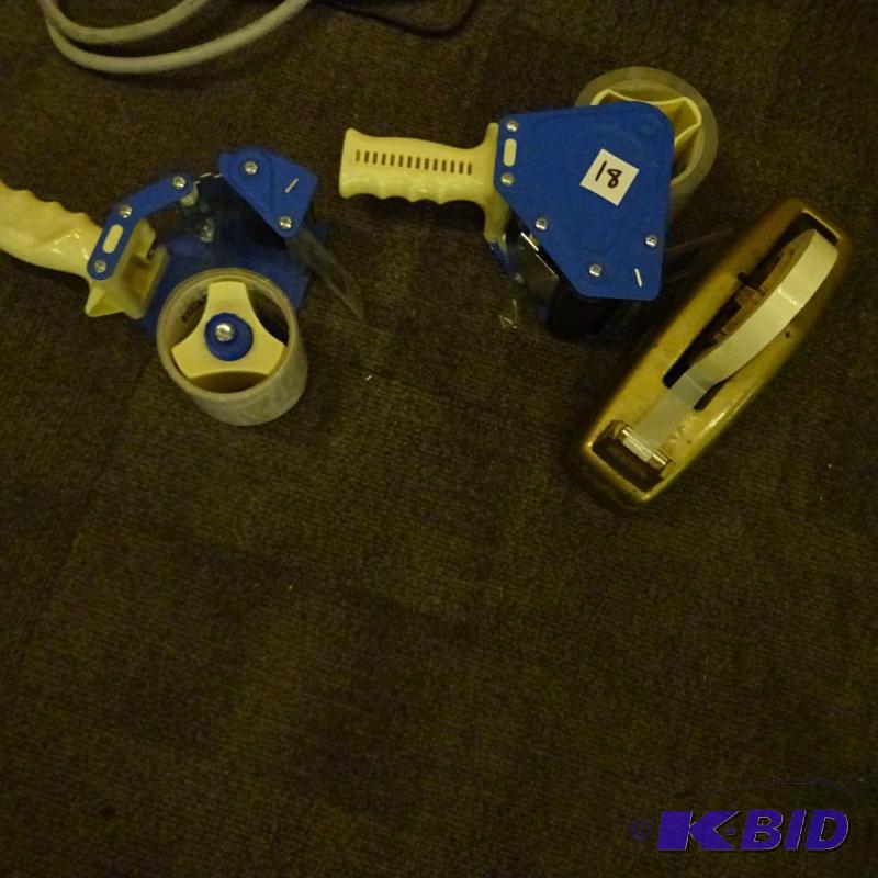 lot 18 image: 2 packing tape dispensers. Roll tape dispense...